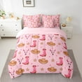 thumbnail image 2 of Homewish Girly Pink Boot Twin Bedding Sets 7-Piece for Girl, Cartoon Western Cowgirl Hat Bedding Comforter Set, Hippie Sheep Skeleton Reversible Sheet Sets, uper Cozy Room Decor, 2 of 7