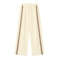thumbnail image 3 of Lenpel Wide Leg Pants for Women Lounge Fashion Side Button Block Color Baggy Trousers Loose Comfy Elastic Waist Slacks, 3 of 5