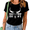 1-Black, variant on UNISHE Women's Howdy Longhorn Cow Skull Western Letter Graphic Short Sleeve Crew Neck Daily Casual Wear Tops