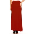 thumbnail image 3 of Moa Collection Women's Plus Size Casual Solid High Waisted A -line Maxi Skirt with an elastic Waistband, 3 of 6