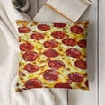 thumbnail image 3 of SHANXI  Pepperoni Pizza Pillow Case Fantasy Delicious Food Home Decor Cushion Covers for Couch Bedroom Sofa Living Room Bed Chair Standard Size  18x18in, 3 of 5