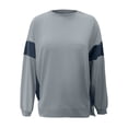 thumbnail image 4 of Pullover Sweatshirts for Women, Comdrip Women's Casual Oversized Sweatshirt Crew Neck Loose Pullover Tops Side Slit Oversized Sweatshirt for Women Sky Blue M, 4 of 4