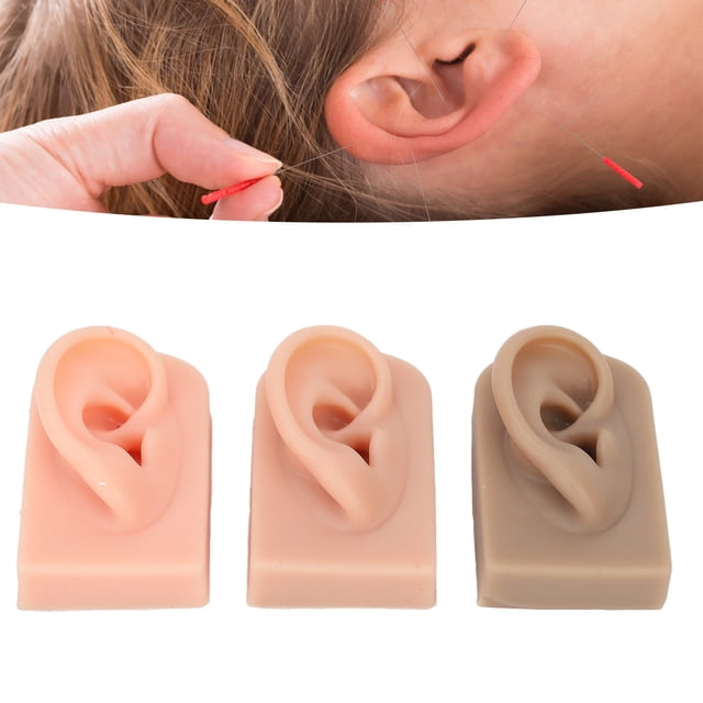 Modelo De Oreja Falsa, Modelo De Oreja Humana De Silicona Fácil De Usar 3 Piezas Para Entrenamiento De Perforación De Oreja