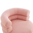 thumbnail image 6 of Christopher Knight Home Modern 360° Swivel Barrel Accent Chair, Teddy Upholstered Round Vanity Chair, Pink, 6 of 11
