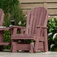 thumbnail image 3 of Wildridge Heritage Double Rock-A-Tee, Cherrywood - Outdoor Weather Resistant HDPE Double Glider Set with Table for Porch, Patio, Deck, 3 of 5