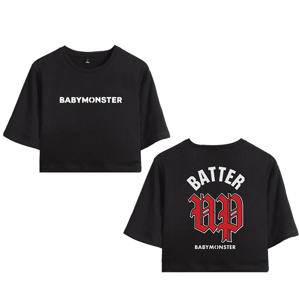 BABYMONSTER Batter Up Merch Women/Girls Soft Cotton Crop Top T