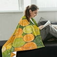thumbnail image 2 of Qxltty The Pattern Of Orange and Lime Slices Soft Cozy Fluffy Blankets for Couch Sofa Chair Bed Camping Picnic Travel Lightweight Bed 50×60inch, 2 of 7