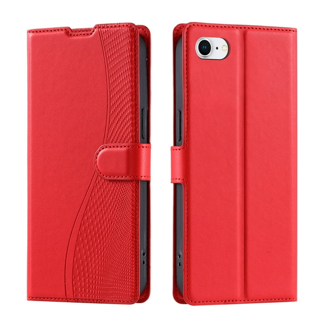 iPhone 8/7/6 Étui, Portefeuille en Cuir Pu à Rabat Porte-Cartes Support Magnétique