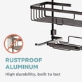 thumbnail image 4 of Rustproof Hanging Shower Caddy with 2 Shelves and Built In Hooks for Bathroom Organization, 4 of 10