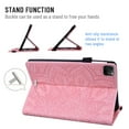 thumbnail image 4 of Dteck Folio Case for 10.9 inch iPad Air 4th Generation 2020 tablet, Muilt-angle Viewing Stand Embossed PU Leather Folio Flip Case with Built-in Card Slots Auto Wake Sleep, Pink, 4 of 5