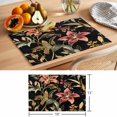 thumbnail image 6 of Gold Flowers Placemats Set of 2, Country Vintage Watercolor Red Floral Green Leaf Black Non-Slip Place Mats Washable Table Mats for Kitchen Dining Table Decorations Indoor/Outdoor, 6 of 9