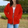 thumbnail image 2 of Resicozy Zip Up Hoodies Womens Long Sleeve Oversized Sweatshirts Y2K Jacket with Pockets 2025 Fall Trendy Clothes Red M, 2 of 6