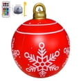 thumbnail image 2 of Light Up PVC Inflatable Christmas Ball, 24 Inch Christmas Inflatables Blow Up Yard Decorations, Rechargeable LED Light & Remote for Indoor Outdoor Yard Garden Christmas Decorations, 2 of 7