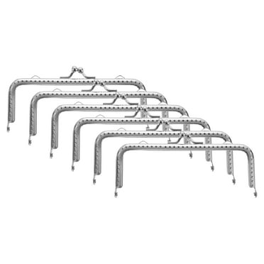 Uxcell 6 Pcs Metal Purse Frame, 12.5cm/4.9" Retro Arch Kiss Lock Clasp Frame Embossed for Purse Making(Silver)