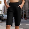 thumbnail image 5 of Summer Crop Pants,Women's Bermuda Long Shorts Knee Length Capris with Zipper Pockets Athletic Walking Athletic Casual Summer, 5 of 7