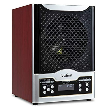 Ivation 5-in-1 HEPA Air Purifier & Ozone Generator W/Digital Display Timer and Remote, Ionizer & Deodorizer 3,700 Sq/Ft - HEPA, Carbon and Photocatalytic Filters, UV Light and Negative Ion Generator