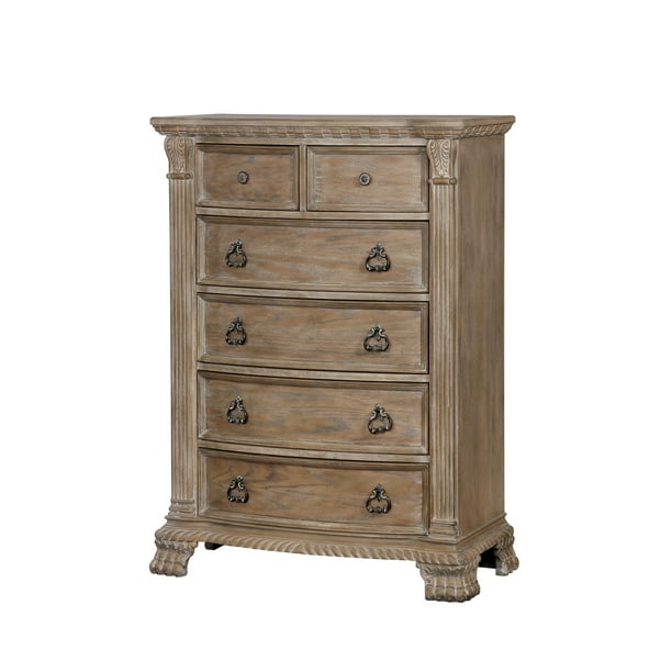 Furniture Of America Jaza Traditional Brown Solid Wood 6 Drawer