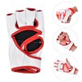 thumbnail image 4 of MMA Fighting PU Sanda Training Guantes de boxeo de medio dedo con espalda gruesa, 4 of 8