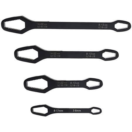 

Kigauru 4Pcs Universal Multifunctional Wrenches Set Steel Multi-Purpose 3mm-22mm Adjustable Double-Head Torx for Outdoor Home Car Maintenance Self-tightening Spanner Hand Tools BE7
