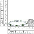 thumbnail image 3 of Gem Stone King 4.18 Ct Oval Green Chrome Diopside White Diamond 925 Sterling Silver Tennis Bracelet for Women, 3 of 5