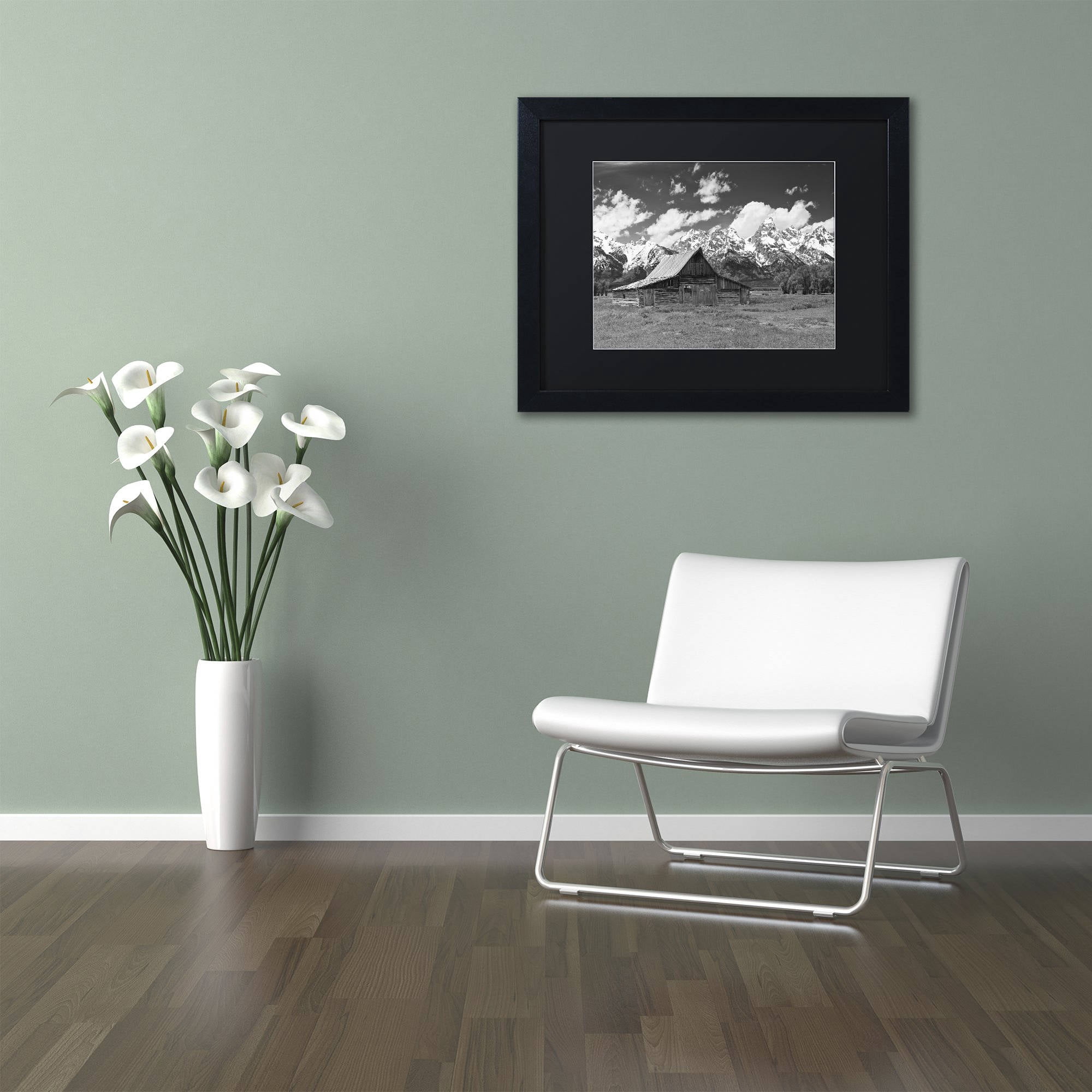 Trademark Fine Art "Thomas Moulton Barn" Canvas Art by Michael Blanchette Photography Black Matte, Black Frame