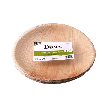 Leaf Round Serving Plate Dtocs Natural Palm Leaf 9