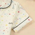 thumbnail image 6 of Bainana Girls 2 Pieces Sleep Outfit Set Cartoon Print Short Sleeve Button Down Shirts And Shorts Set Soft Leisure Toddler Girls Holiday School Daily Loungewear Size 2-3 Years White, 6 of 7