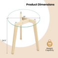 thumbnail image 2 of Modern Tempered Glass End Table Set of 2 with Transparent Tabletop for Office, 2 of 10
