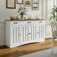 thumbnail image 2 of Coffee Bar with 3 Drawers and 4 Doors, Asofer Sideboard Buffet Cabinet, Modern Kitchen Wood Buffet Table for Dining Room,Retro/Gray, 2 of 11