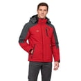thumbnail image 2 of Men's Waterproof Ski Jacket with Fleece Lining - Winter Snow Coat for Hiking & Outdoor Sports Red Small, 2 of 9