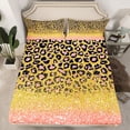 thumbnail image 2 of Homewish Cheetah Leopard Print Queen Sheet Sets for Adult, Gold Pink Flat Sheet, Glitter Sequin Print Queen Fitted Sheet, Breathable Home Decor, 4-Piece, 2 of 7