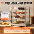 thumbnail image 3 of VEVOR 3-Tier Commercial Food Warmer Display Countertop Pizza Cabinet with Light, 3 of 9