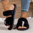 thumbnail image 4 of Wensltd Womens Memory Foam Winter Slippers Indoor Flat Home Slippers Open Toe House Shoes, 4 of 7