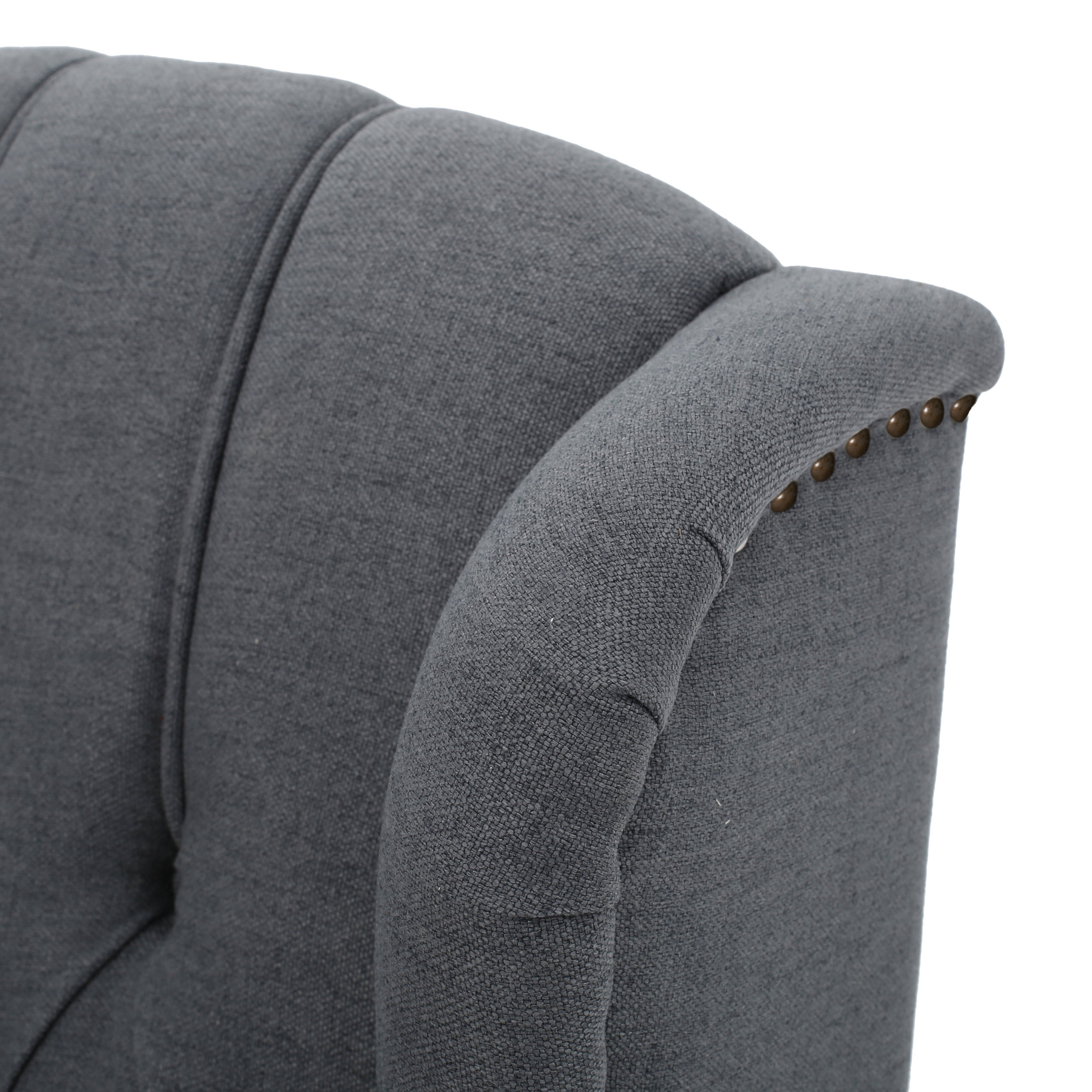 Noble House Walter Wingback Fabric Recliner, Set of 2, Gray
