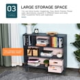 thumbnail image 5 of HOMCOM 3-Tier Child Bookcase Open Shelves Cabinet Floor Standing Cube Storage Organizer with Drawers - Pink, 5 of 9
