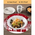 thumbnail image 3 of 15 Inch Round Placemats Set of 4, Christmas Red Non Slip Heat Insulation PP Table Mats, White Xmas Tree Elk Winter Snowflake Washable Place Mats for Kitchen Dining Party Table Decor, 3 of 7