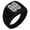 Black, variant on Stainless Steel Kikuchi Samurai Crest Chevron Pattern Biker Style Polished Ring
