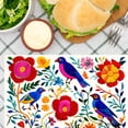 thumbnail image 3 of Amarainy Colorful Mexican Embroidery Style Birds And Flowers Pattern Linen Table Mats Set Of 4 For Home Kitchen Table Decor 12x18 inch, 3 of 5