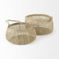 thumbnail image 3 of Mercana Light Brown Seagrass Woven Round Basket with Long Handle (Set of 2), 3 of 8