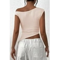 thumbnail image 2 of PRETTYGARDEN Womens Summer Off The Shoulder Crop Tops Sleeveless One Shoulder Ruched Asymmetrical Y2K Going Out Tank Top, 2 of 8