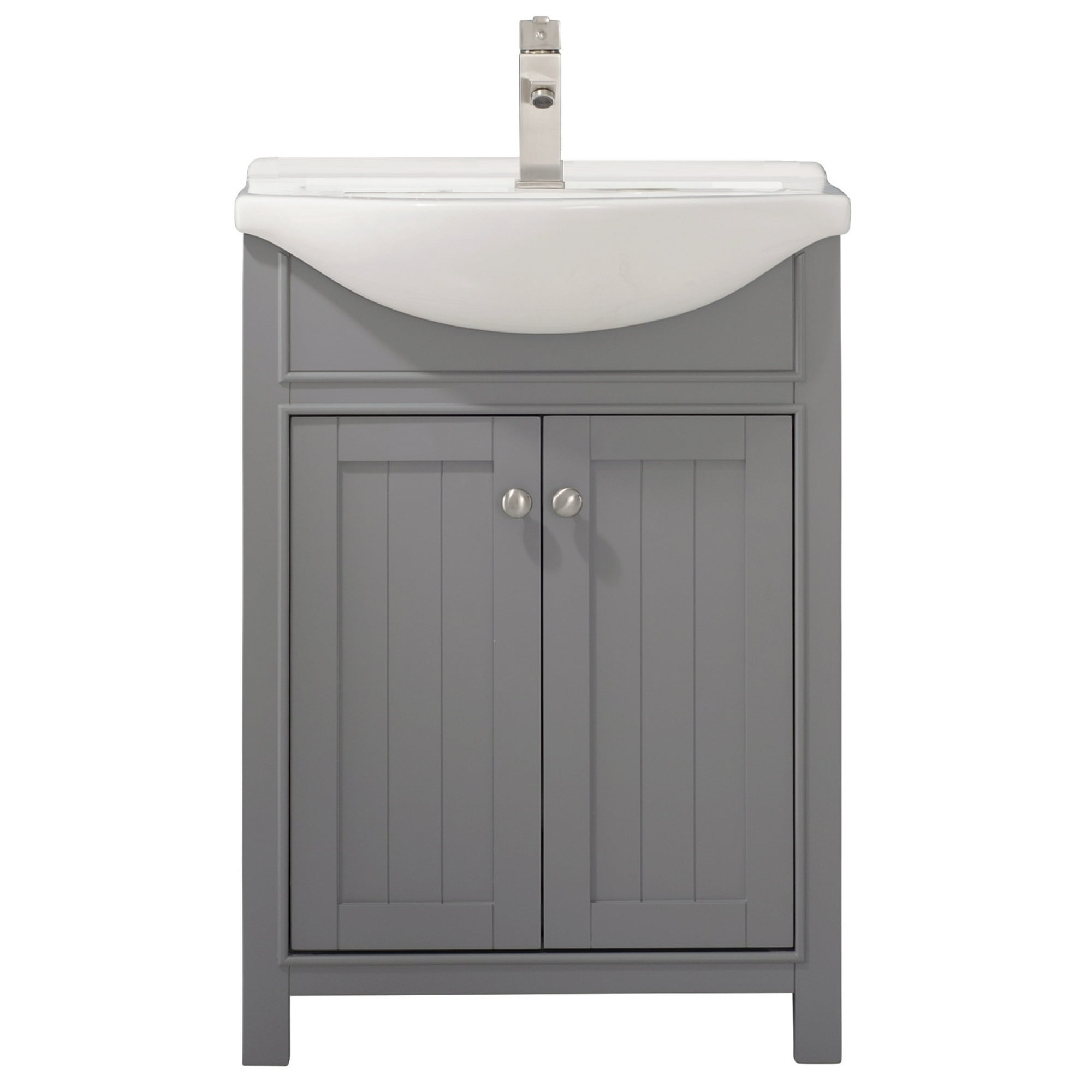 Design Element Marian 24 Single Sink Bathroom Vanity In Stone Gray Walmartcom Walmartcom