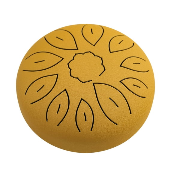 Yeacher Tambour à Langue en Acier de 6 Pouces 11 Notes Handpan Tambour Touche C avec Maillet de Tambour Pics à Doigt Percussion Instruments de Musique pour Méditation Yoga