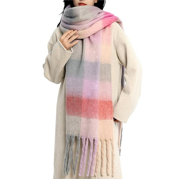 Bufanda cálida de invierno for mujer, chal largo, bufandas grandes, bufandas gruesas for clima frío, bufandas grandes y gruesas de gran tamaño.