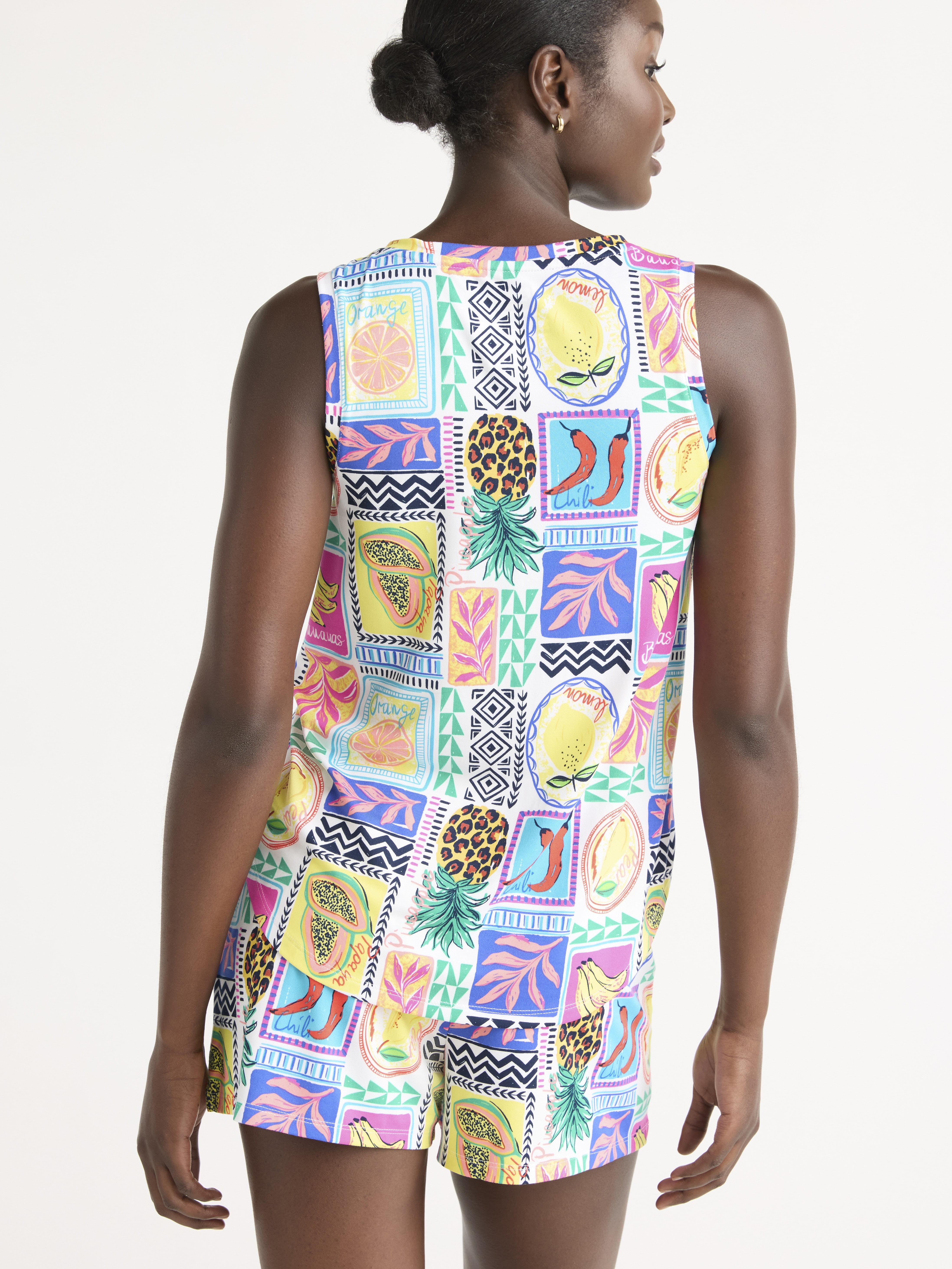 Joyspun Women's Printed Tank Top and Shorts Pajama Set, 2-Piece, Sizes XS-3X