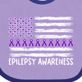 thumbnail image 4 of Inktastic Epilepsy Awareness Purple Ribbons and Flag Boys or Girls Baby Bib, 4 of 4