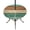 green, variant on Round Outdoor Tablecloth with Umbrella Hole and Zipper, Farmhouse Light Blue Brown Tablecloth with Elastic Waterproof, Vintage Wooden Striped Patio Table Covers for 55" - 60" Picnic Pool Tables