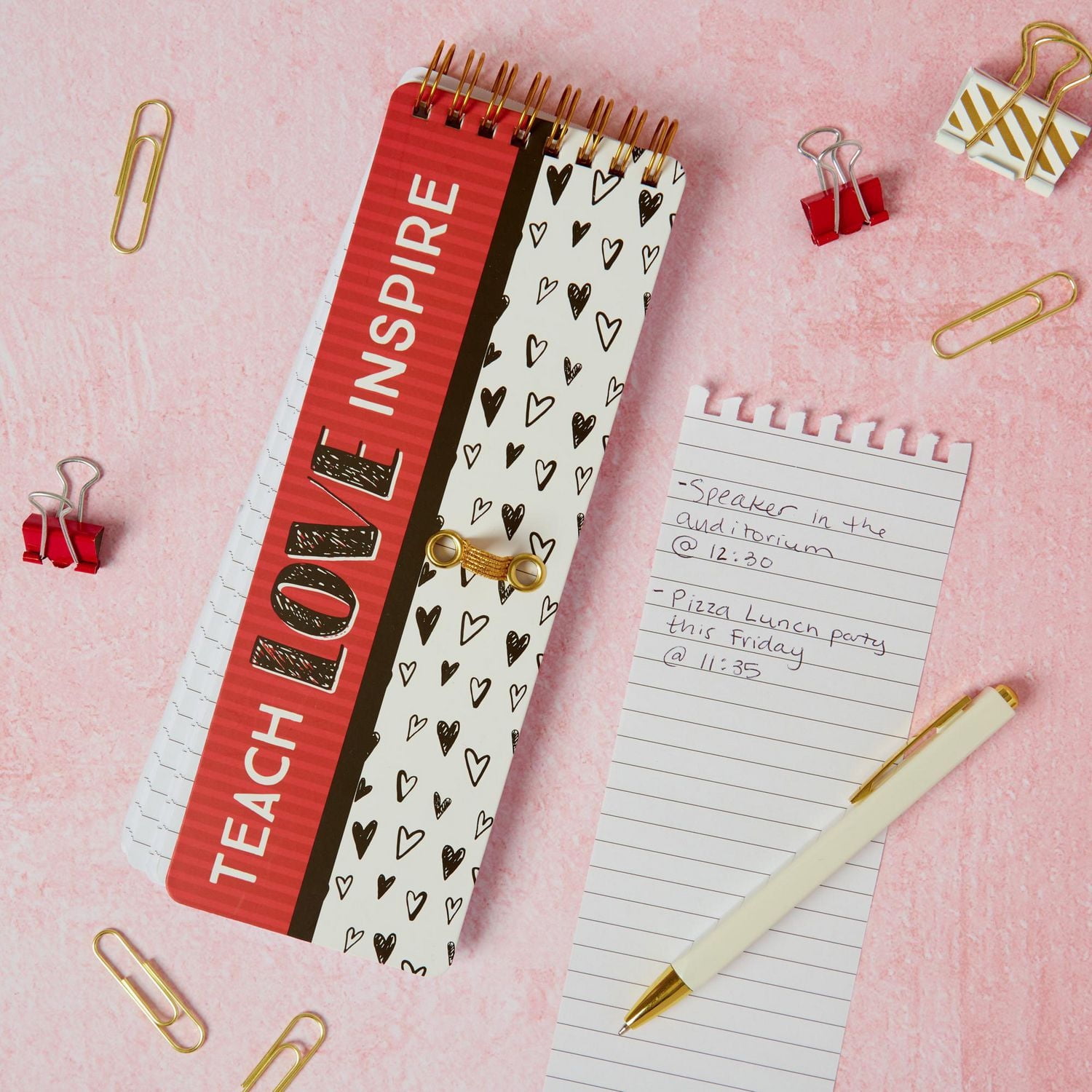 Bloc-notes et stylo de la Saint-Valentin « Teach Love Inspire »