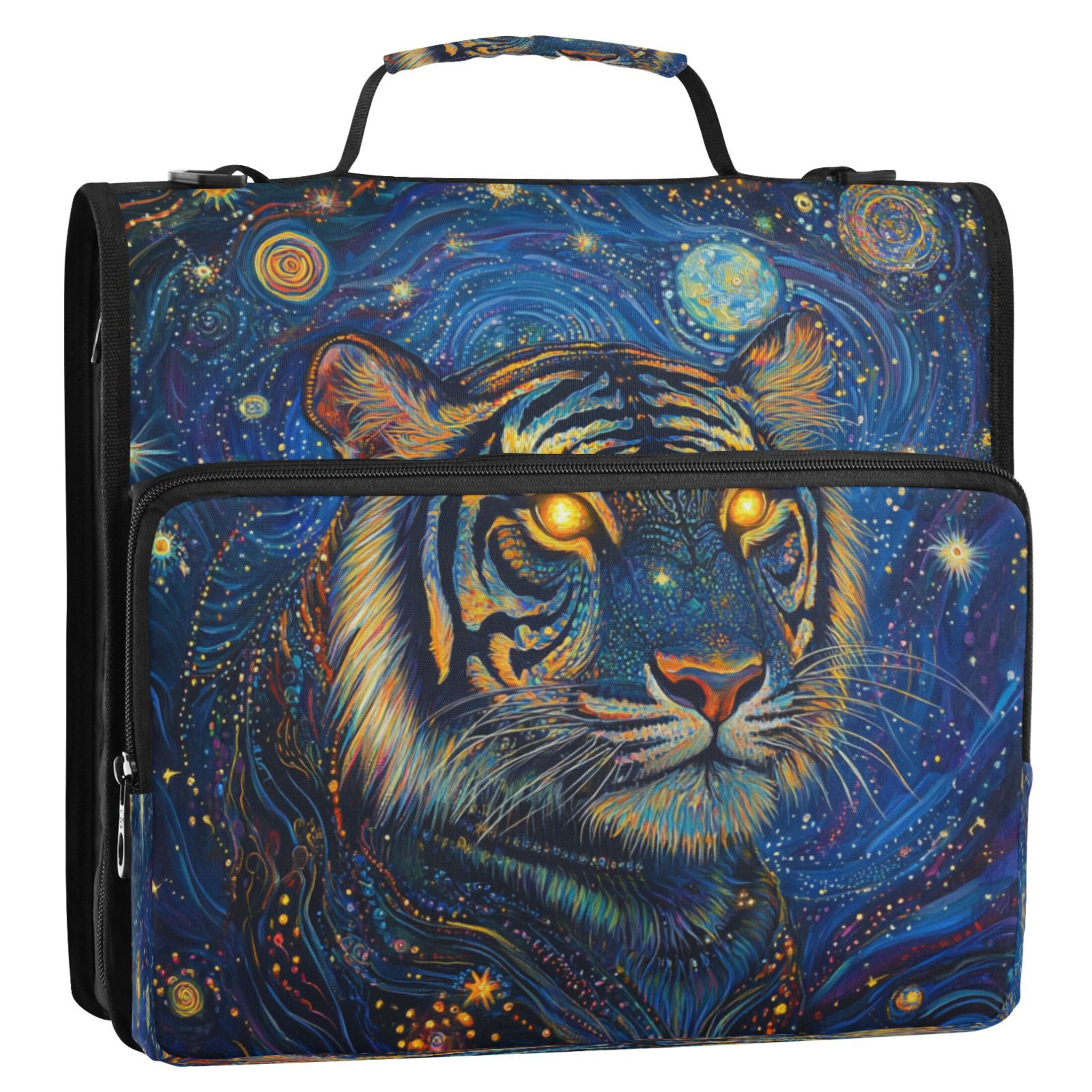 YAZAOO Zipper Binder trapper keeper Documents Organized Design Starlit Predator Printed