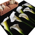 thumbnail image 2 of Area Rug for Living Room, White Floral Non-Slip Indoor Large Carpet for Bedroom/Dining Room, Modern Art Summer Botanical Watercolor Washable Low-Profile Rectangle Floor Runner Rugs - 5 x 7 Ft, 2 of 7
