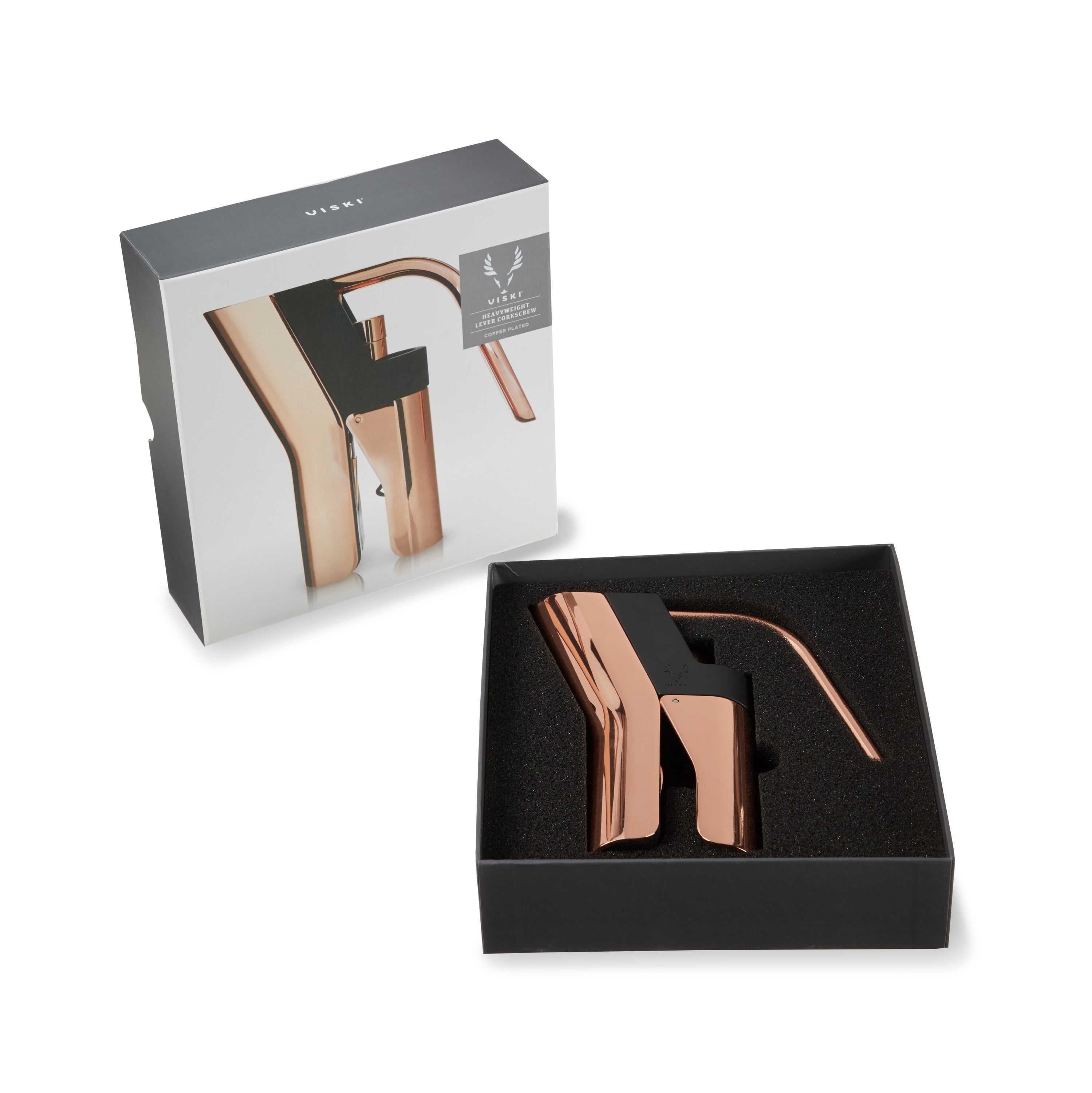 Viski Copper Heavyweight Lever Corkscrew Wine Bottle Opener, Copper